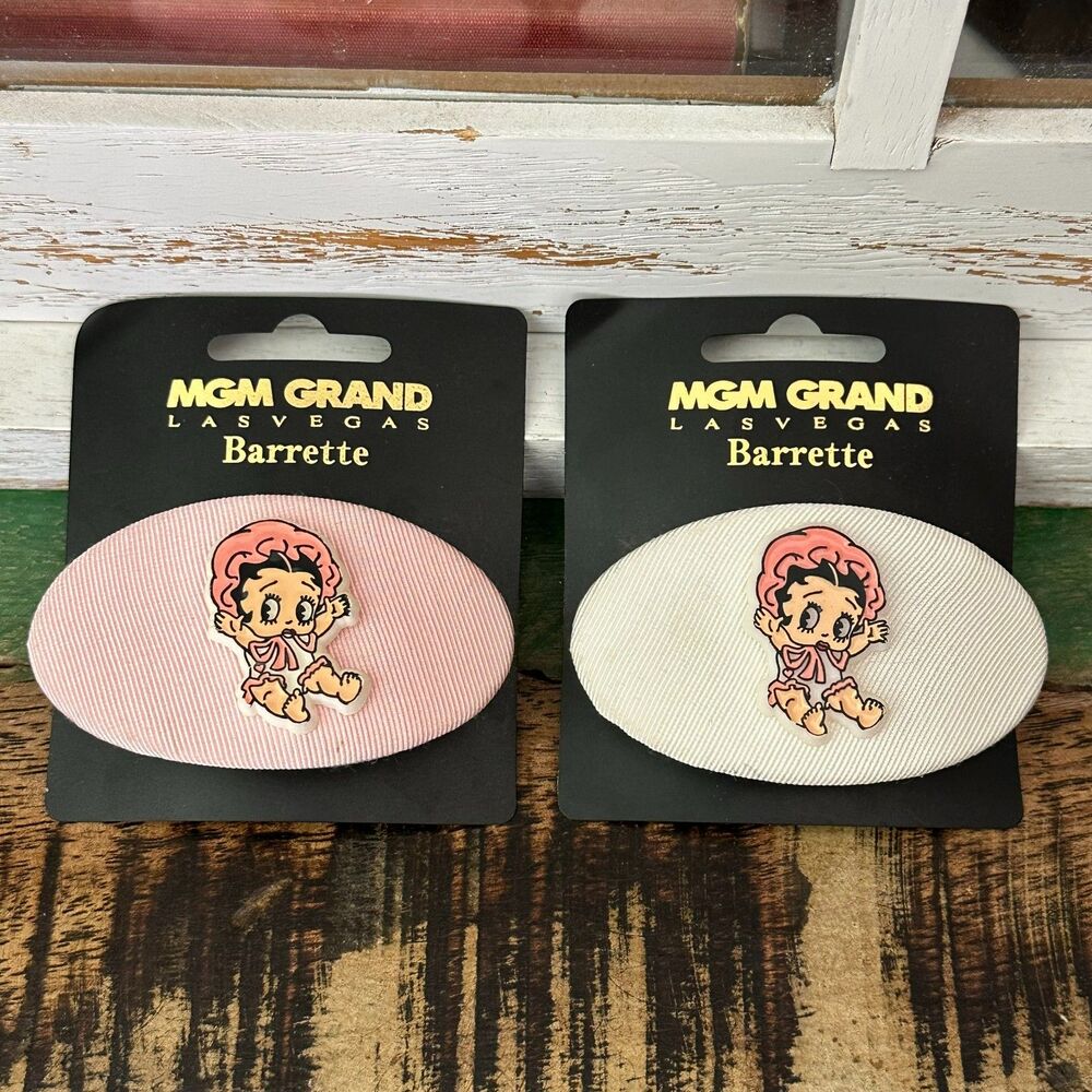 NWT 2 Piece Set Vintage Baby Betty Boop Hair Accessory Barrettes Clips MGM Grand